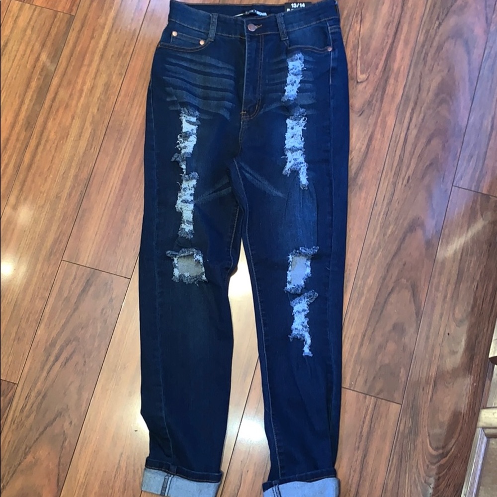 Girls Fashion Nova Jeans Ripped Jeans Size 13 NWT